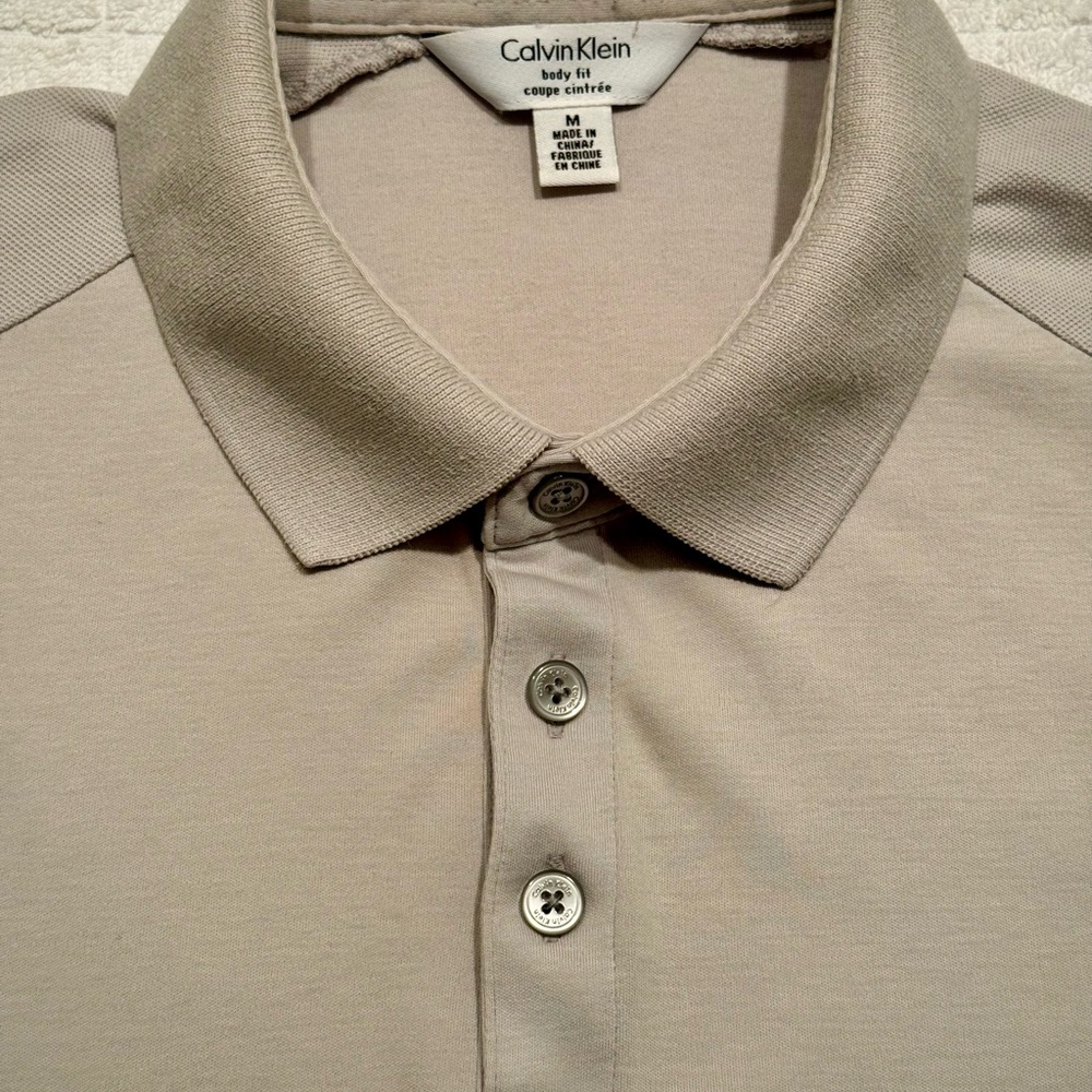 Calvin Klein Men's Light Gray Polo Shirt